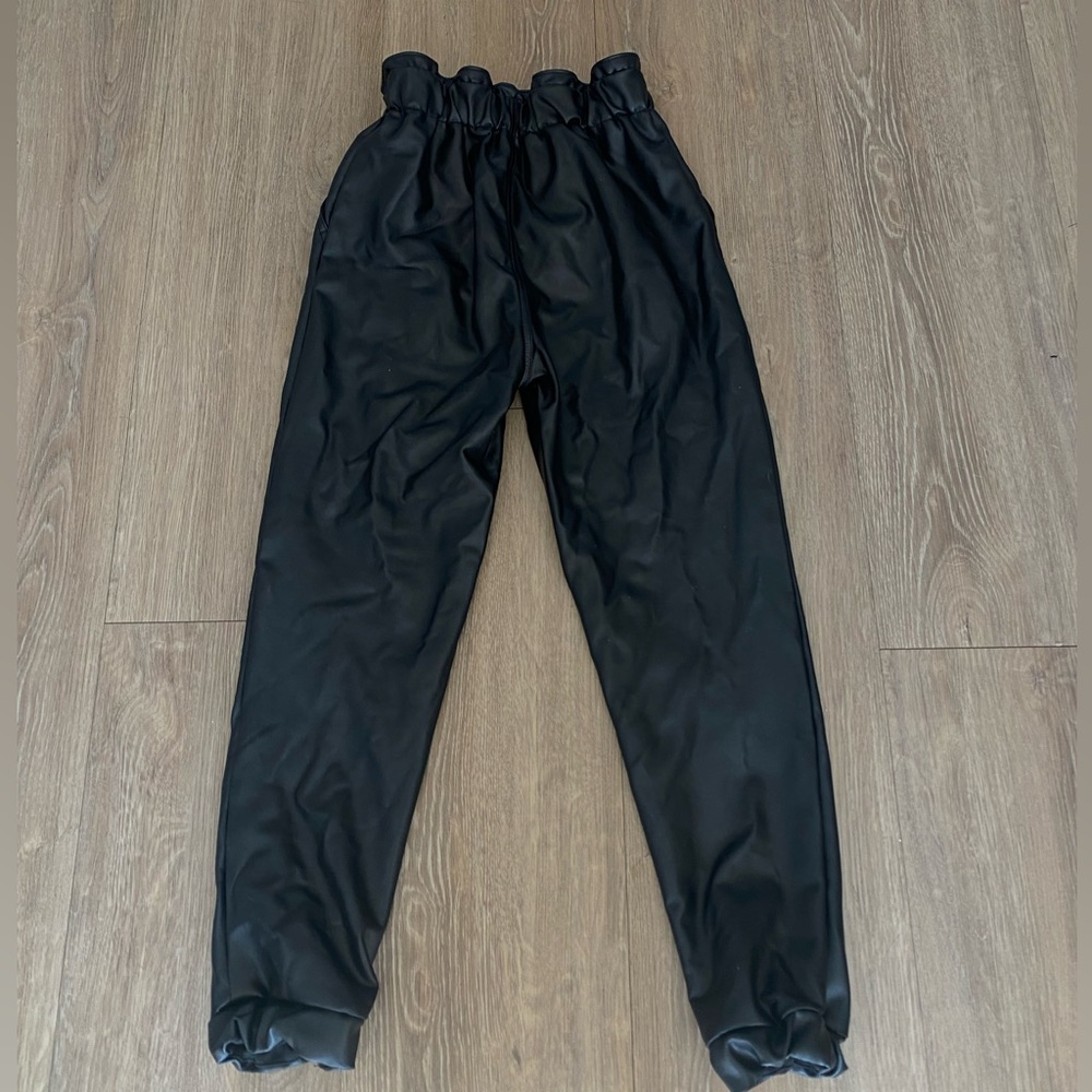 a&f leather joggers
